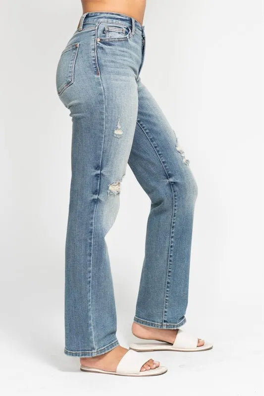 Hazel Blues® | Judy Blue High Waist Distressed Dad Jean