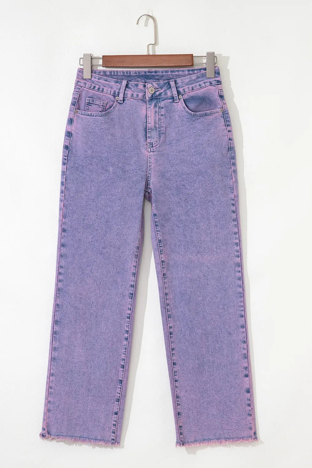 Hazel Blues® |  Washed Raw Hem Cropped Jeans
