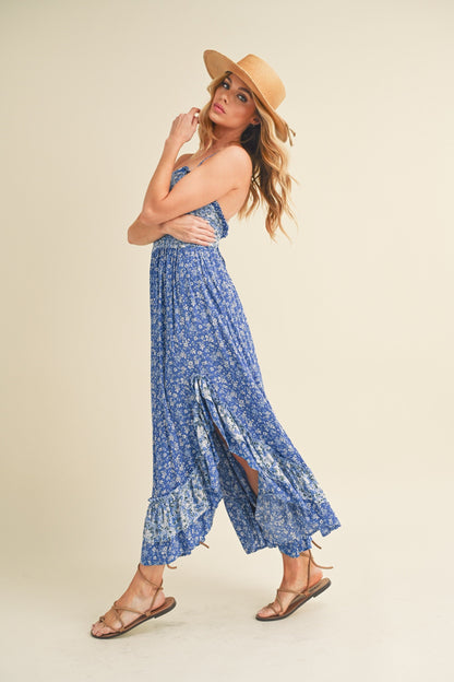 Hazel Blues® |  Aemi + Co Ditsy Floral Ruffled Hem Maxi Cami Dress