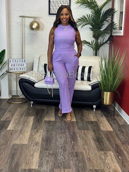 Easy Living Cropped Set (Lavender)