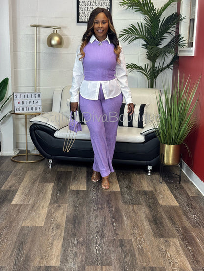 Easy Living Cropped Set (Lavender)