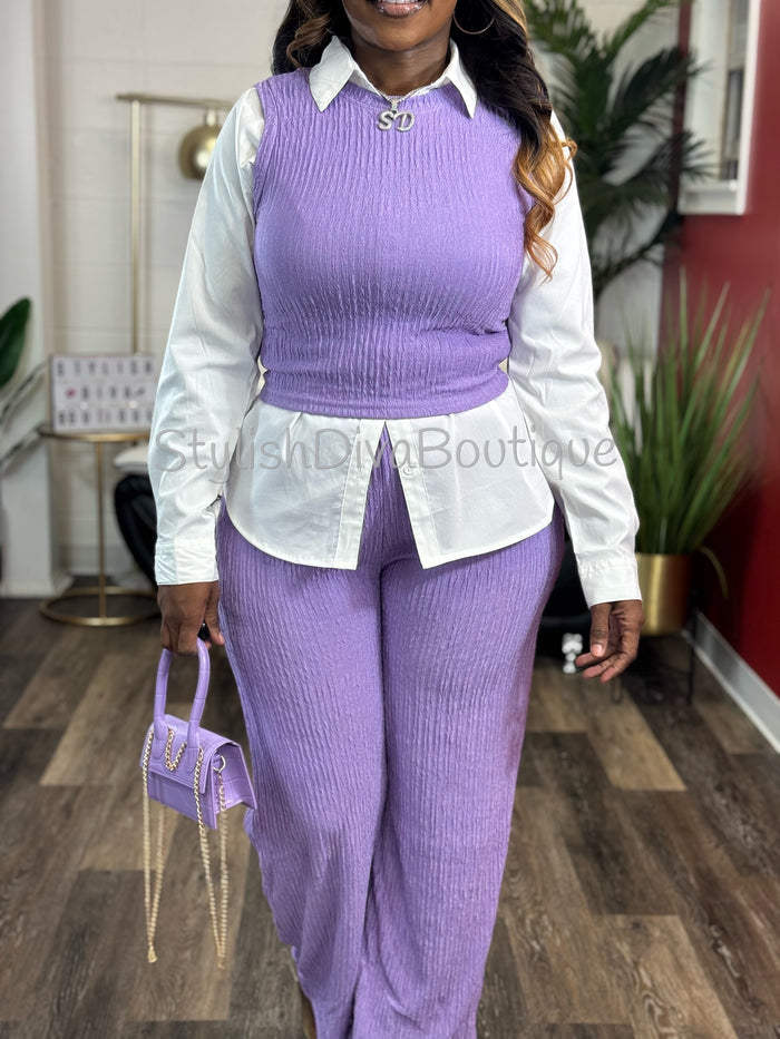 Easy Living Cropped Set (Lavender)