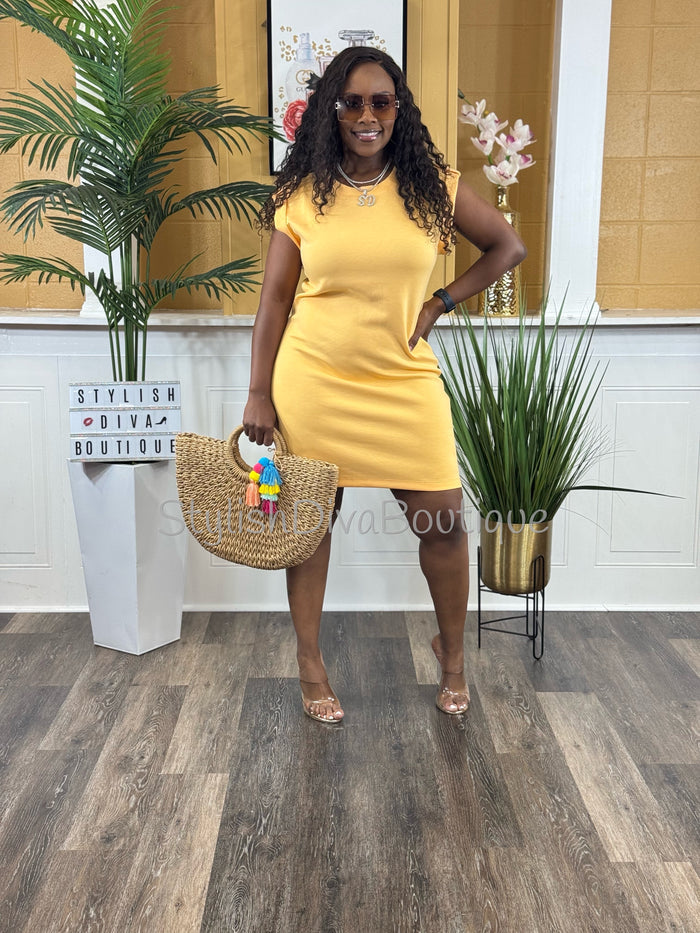 Easy Living Midi Dress (Sunkist Orange)