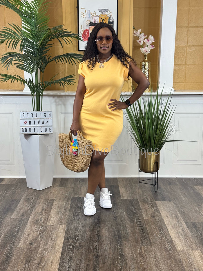 Easy Living Midi Dress (Sunkist Orange)