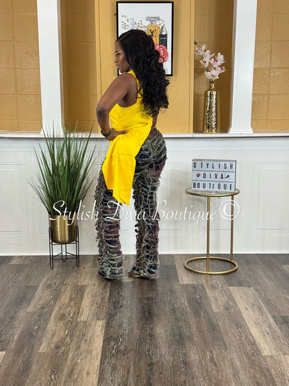 Elise One Shoulder Top (Yellow)