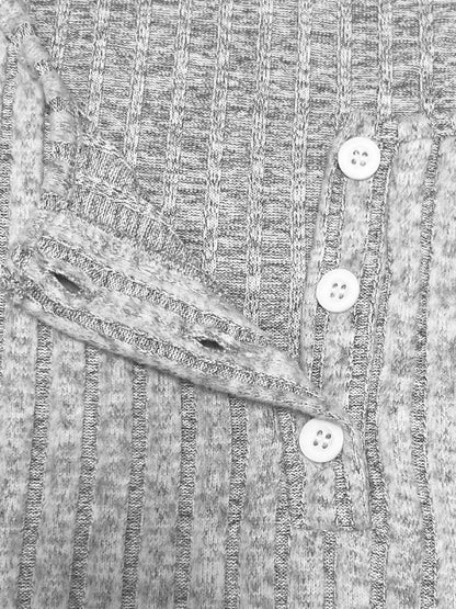Hazel Blues® |  Ribbed Button Front Dress and Cardigan Sweater Set