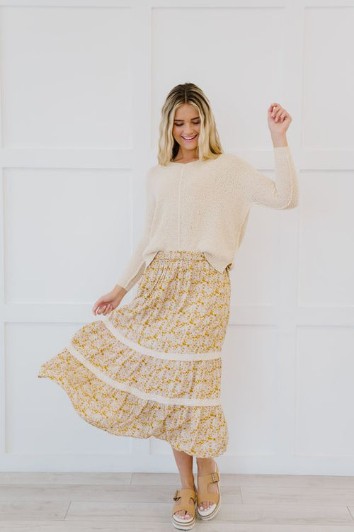 Hazel Blues® |  Cover Me In Floral Midi Skirt
