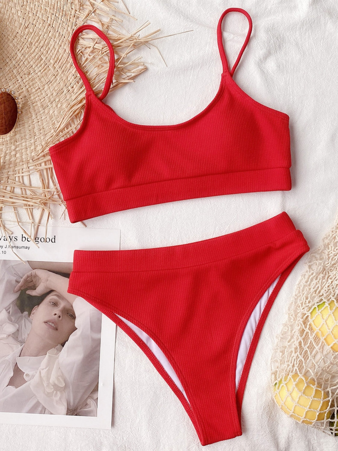 Hazel Blues® |  Scoop Neck Spaghetti Strap Two-Piece Swim Set
