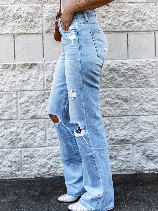 Hazel Blues® |  High Waist Distressed Jeans