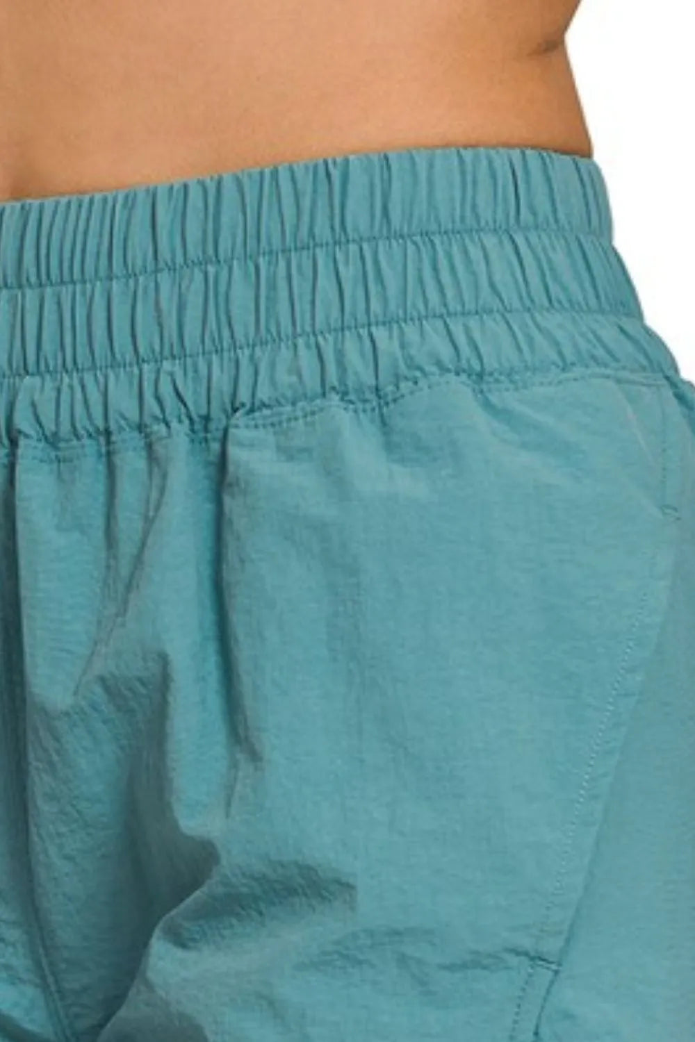 Hazel Blues® |  Zenana Windbreaker Smocked Waistband Running Shorts