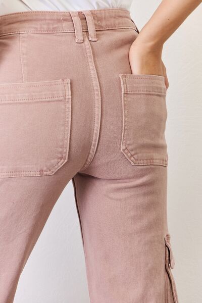 Hazel Blues® |  RISEN High Rise Cargo Wide Leg Jeans