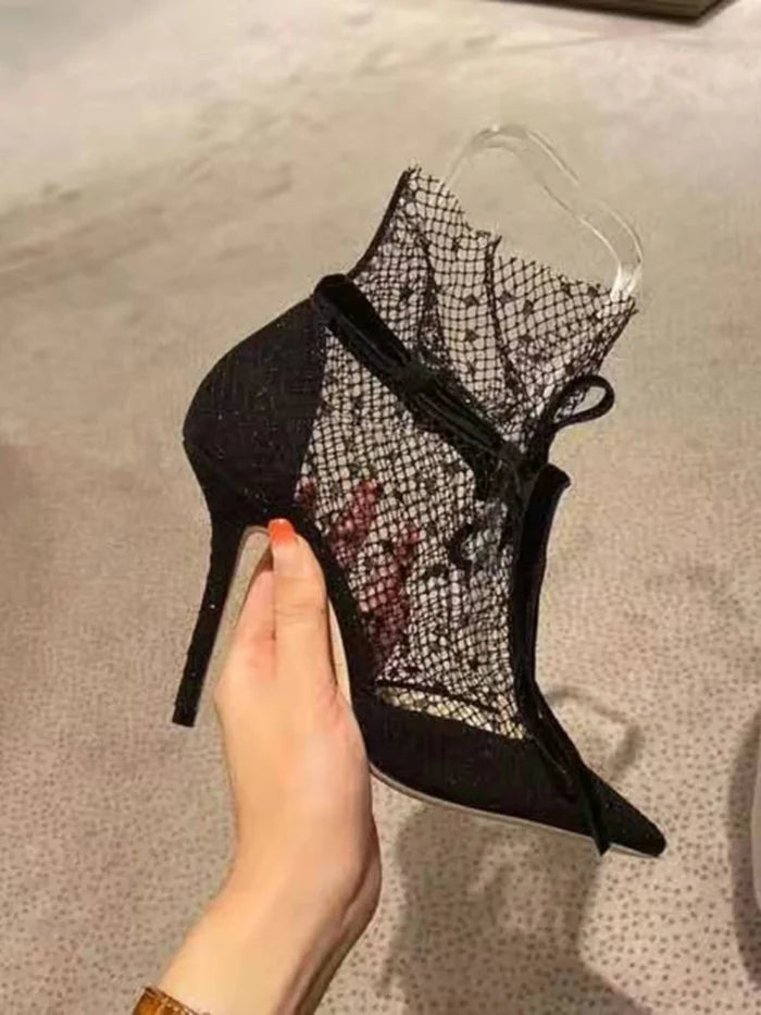 "Fira" Palko Dot Mesh Bow High Heel Pumps Inspired By Jimmy Choo