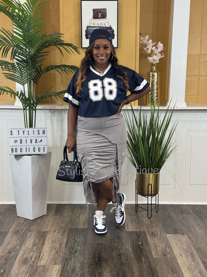 Game Changer Cropped Jersey (Navy/White)