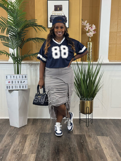 Game Changer Cropped Jersey (Navy/White)