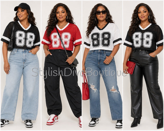 Game Changer Cropped Jersey (White/Black)