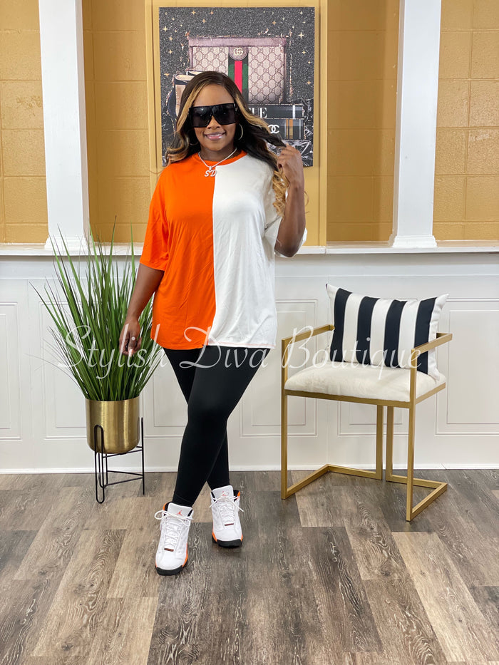 Game Day Two Tone Shirt (Orange/White)