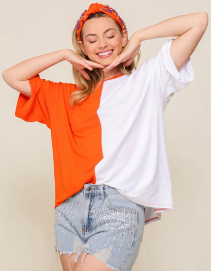 Game Day Two Tone Shirt (Orange/White)