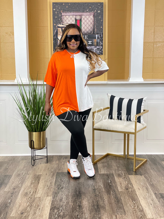 Game Day Two Tone Shirt (Orange/White)