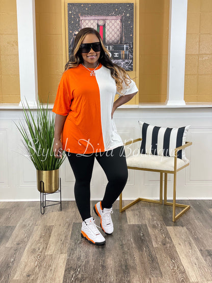 Game Day Two Tone Shirt (Orange/White)