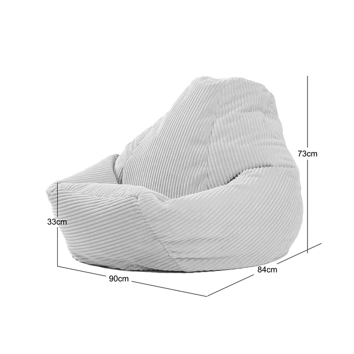 GRANA - Pouf en velours côtelé bleu