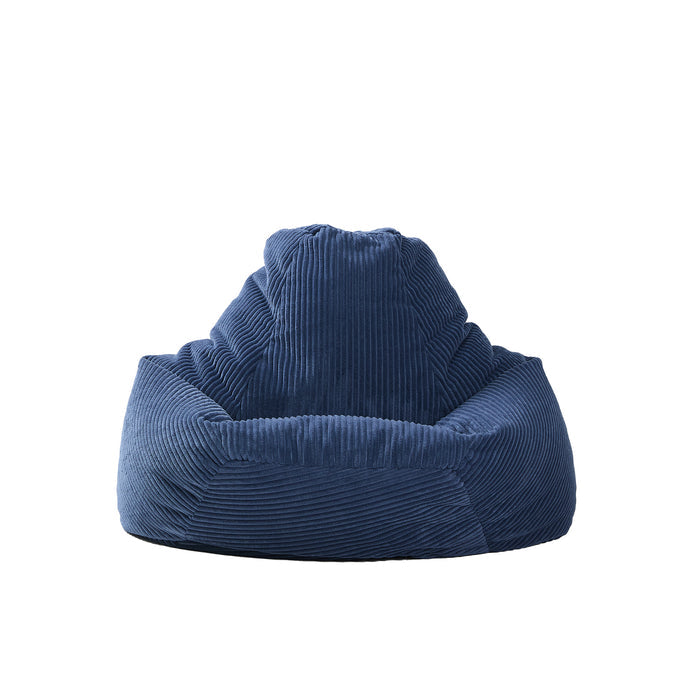 GRANA - Pouf en velours côtelé bleu