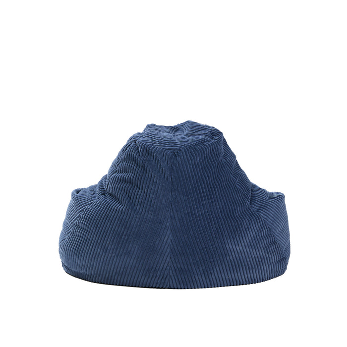GRANA - Pouf en velours côtelé bleu