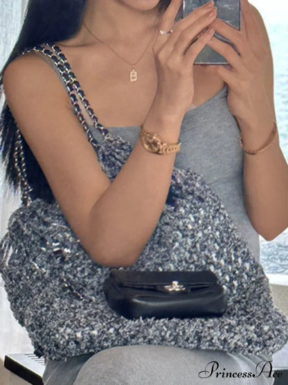 Gray Pointelle Graceful Knit Maxi Dress