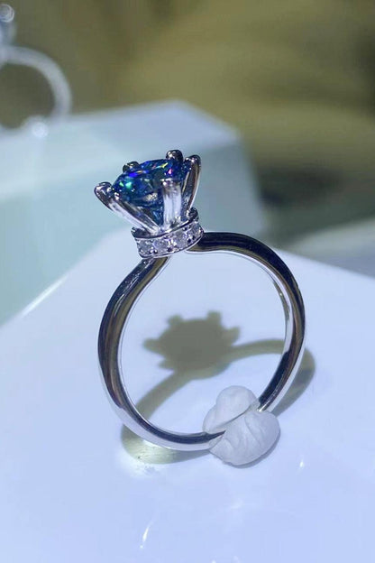 Hazel Blues® | 1 Carat Moissanite 6-Prong Solitaire Ring