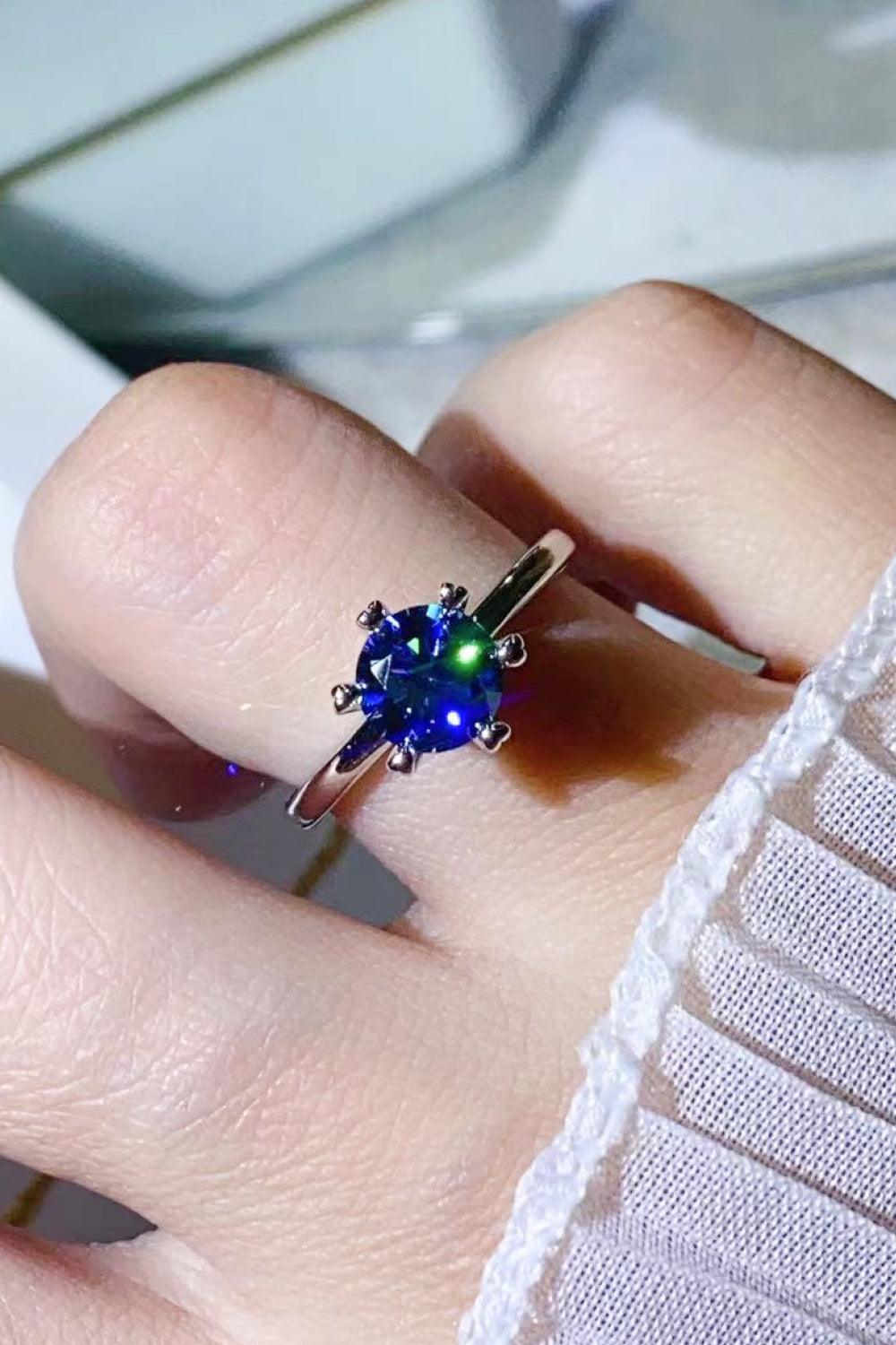 Hazel Blues® | 1 Carat Moissanite 6-Prong Solitaire Ring