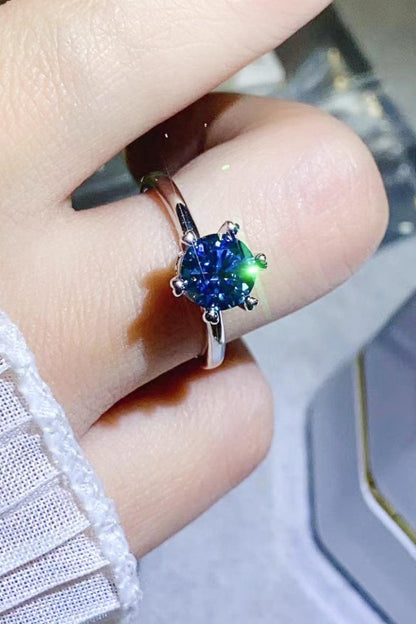 Hazel Blues® | 1 Carat Moissanite 6-Prong Solitaire Ring