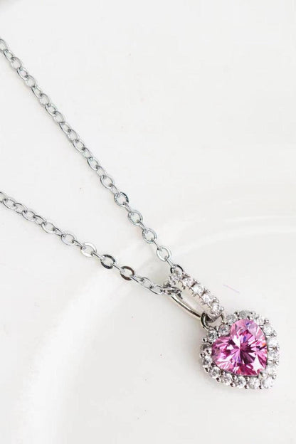 Hazel Blues® | 1 Carat Moissanite Heart Pendant Necklace