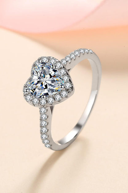 Hazel Blues® | 1 Carat Moissanite Heart-Shaped Ring