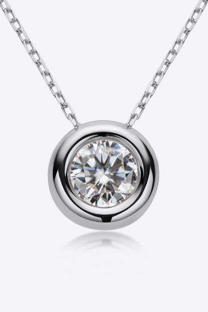 Hazel Blues® | 1 Carat Moissanite Pendant 925 Sterling Silver Necklace