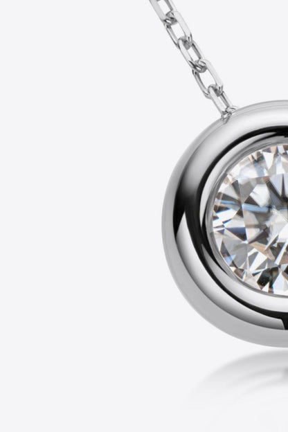 Hazel Blues® | 1 Carat Moissanite Pendant 925 Sterling Silver Necklace