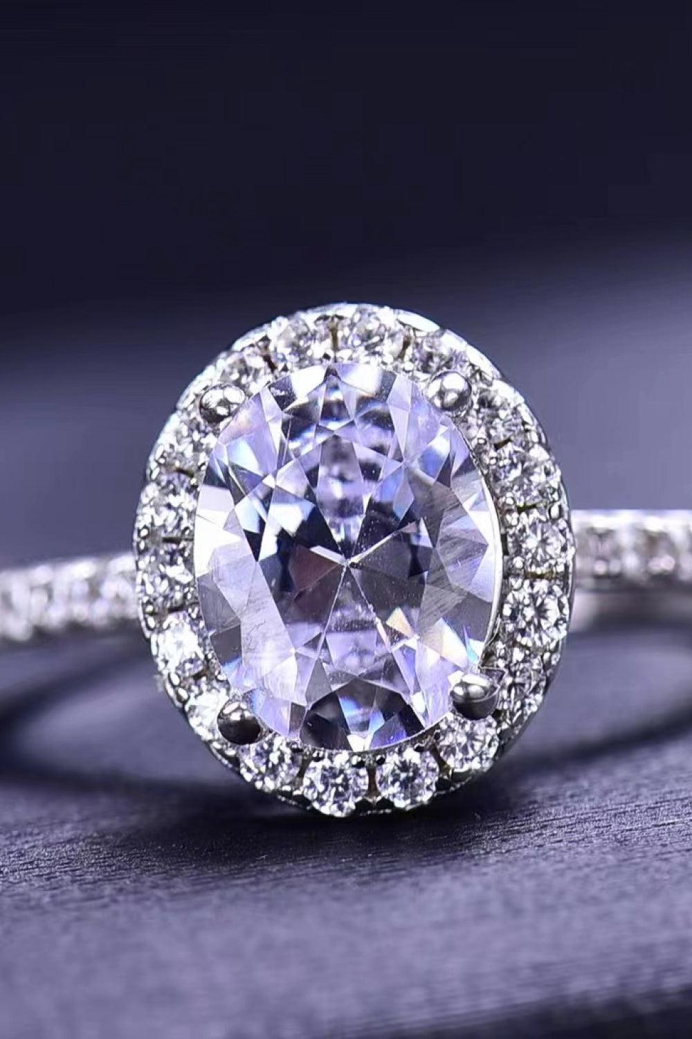 Hazel Blues® | 2 Carat Moissanite Platinum-Plated Ring