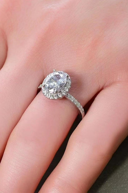 Hazel Blues® | 2 Carat Moissanite Platinum-Plated Ring