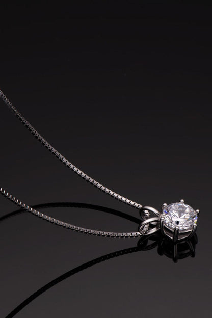 Hazel Blues® | 925 Sterling Silver 1 Carat Moissanite Pendant Necklace