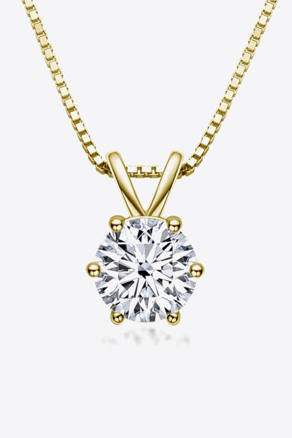 Hazel Blues® | 925 Sterling Silver 1 Carat Moissanite Pendant Necklace