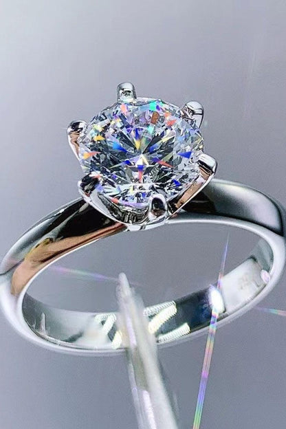 Hazel Blues® | 925 Sterling Silver 3 Carat Moissanite 6-Prong Ring
