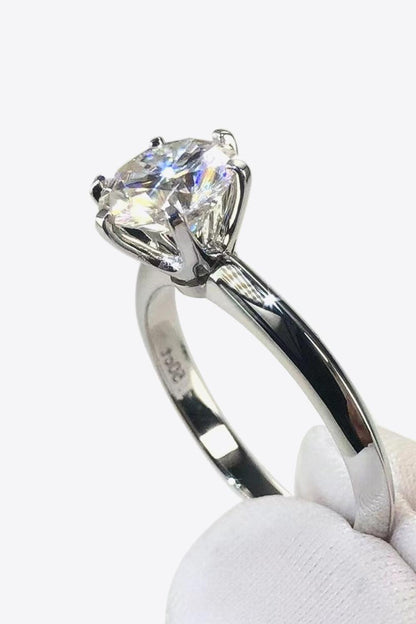 Hazel Blues® | 925 Sterling Silver 3 Carat Moissanite 6-Prong Ring