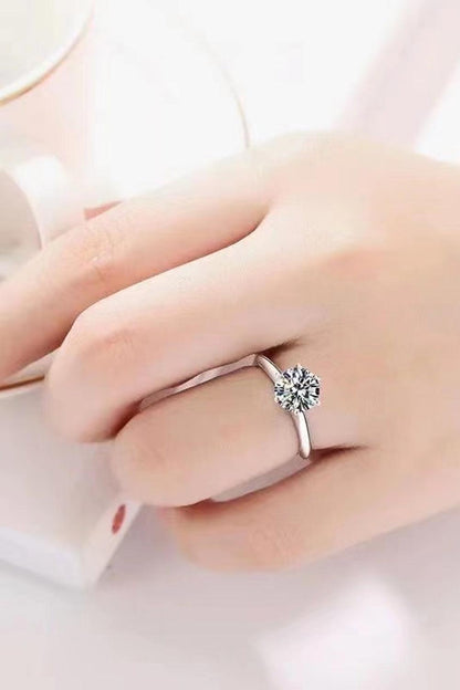 Hazel Blues® | 925 Sterling Silver 3 Carat Moissanite 6-Prong Ring