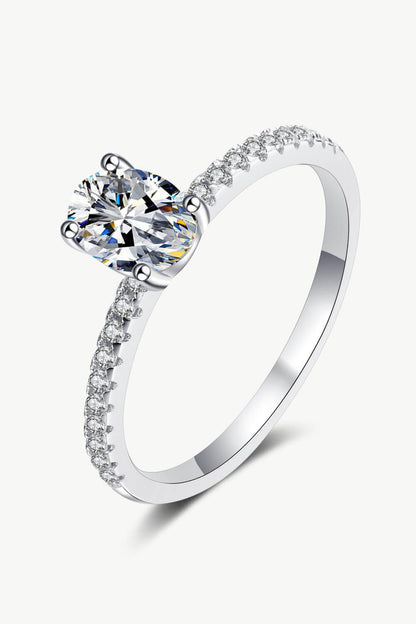 Hazel Blues® | 925 Sterling Silver Inlaid 1 Carat Moissanite Ring