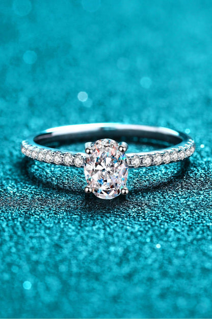 Hazel Blues® | 925 Sterling Silver Inlaid 1 Carat Moissanite Ring