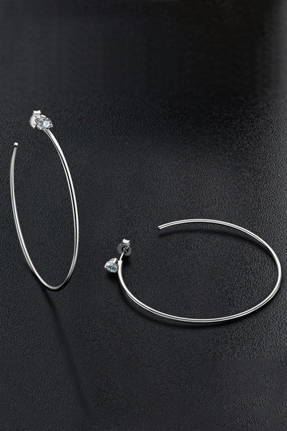 Hazel Blues® | 925 Sterling Silver Moissanite Hoop Earrings