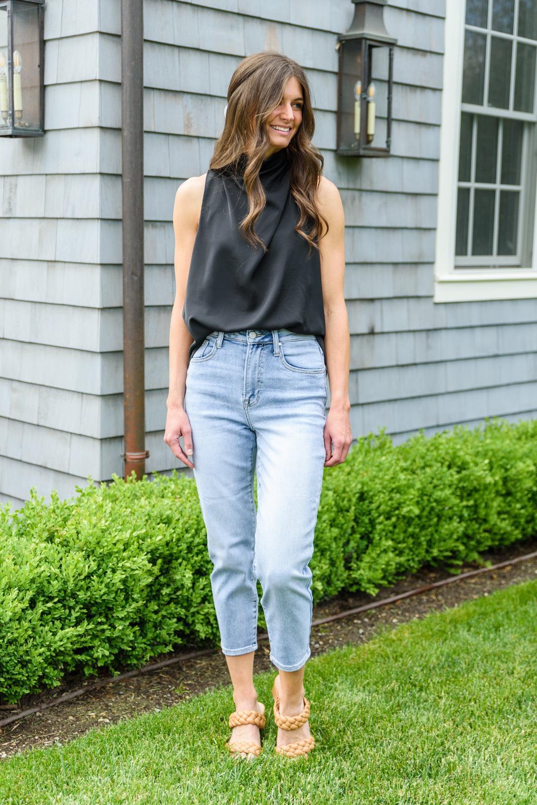 Hazel Blues® | A-Game Mom Fit Jeans