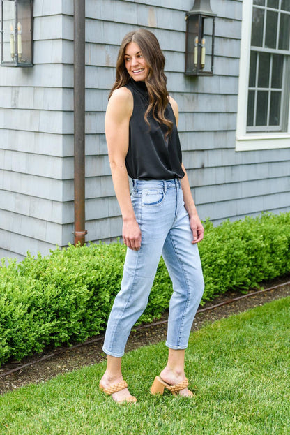 Hazel Blues® | A-Game Mom Fit Jeans
