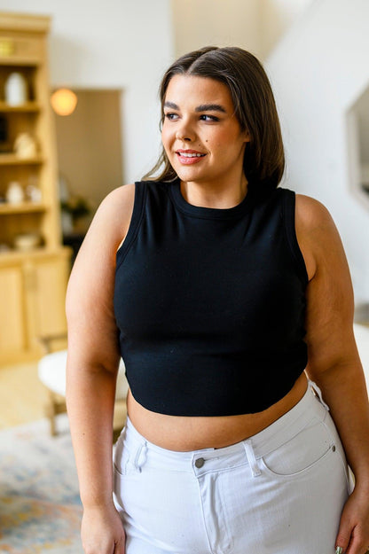 Hazel Blues® |  Best Friends Cropped Tank in Black