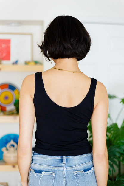 Hazel Blues® | Carefree Seamless Reversible Tank in Black