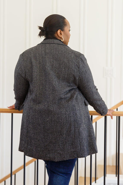 Hazel Blues® | Chic Upon Arrival Button Down Blazer Jacket In Black