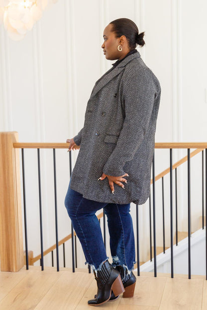 Hazel Blues® | Chic Upon Arrival Button Down Blazer Jacket In Black